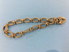 A 9ct gold padlock fastener bracelet, weight 22.7g