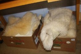 Quantity of sheep skin rugs