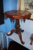 A late 19th century octagonal tripod table with parquetry top