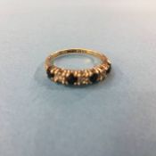 A 9ct gold sapphire and diamond ring