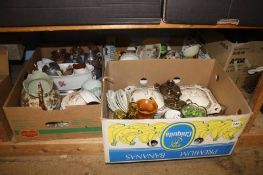 Three boxes of miscellaneous china