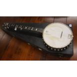 A Windsor Premier 2 five string banjo, made in Birmingham, England, circa 1930's, with case