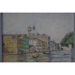 Evelyn Abelson, 1886-1967, oil on canvas, signed, 'Venetian canal', 40cm x 50cm