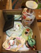 One box of china and miscellaneous, Beswick etc.