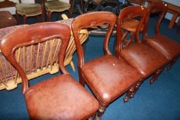 A set of four Victorian mahogany chairs