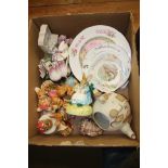 Box of assorted including Royal Albert etc.