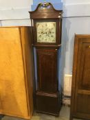 A 19th Century oak long case clock by I. Clayton Blackburn, with eight day movement, two