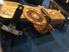 Stool, Italian tea trolley and a tripod table