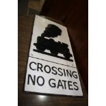 Sign 'Crossing No Gates'