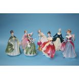 Seven Royal Doulton figurines
