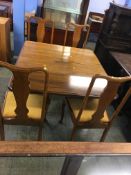 Mahogany dining table and four chairs