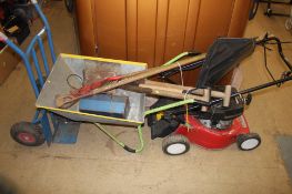 Lawnmower and assorted gardening tools