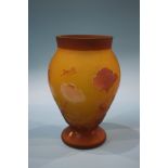 A Galle style glass vase