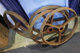 Four cast trolley wheels