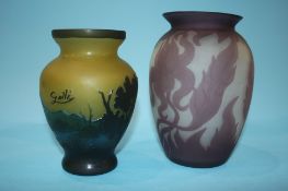 Two Galle style vases