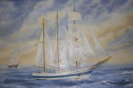 Edward Siddle, oil on canvas, signed, 'Tall Ships Race 1986', 55 x 70cm