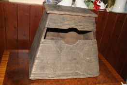 A Japanese pine shoe shine stand