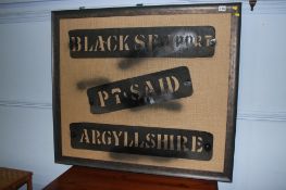 Black Sea Port; Pt Said, Argyllshire' sign, 77 x 89cm