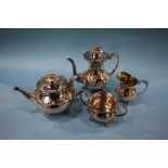 A silver plated four piece tea set