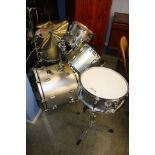 A Premier Cabria drum kit, with Paiste 201 bronze 20" symbol
