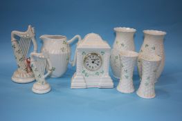 Eight pieces of Belleek china