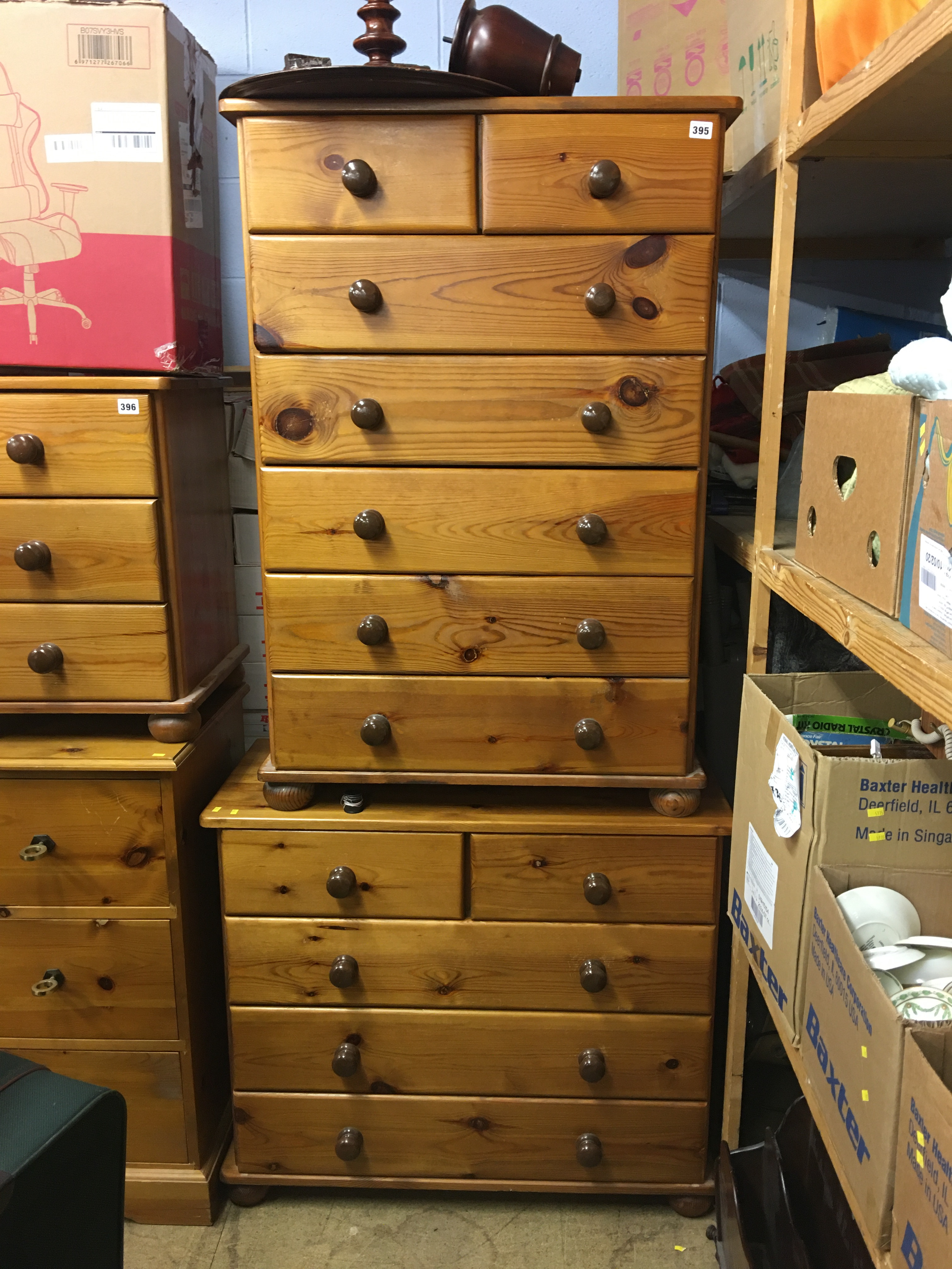 Two pine chest of drawers