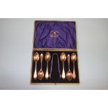 Cased set of silver spoons