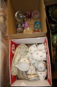 Two boxes assorted, including Royal Copenhagen china