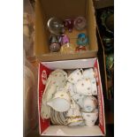 Two boxes assorted, including Royal Copenhagen china