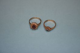 9ct dress ring and one other with rubbed marks, 5.4 grams