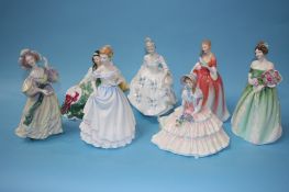 Seven Royal Doulton figurines