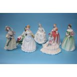 Seven Royal Doulton figurines