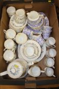 Tray of assorted tea china