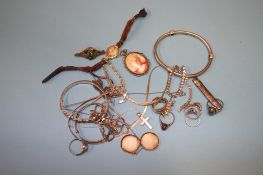 Quantity of assorted silver, costume jewellery etc.