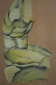 Pastel, signed, dated **62, 'Torso', 45 x 28cm