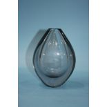 A smoked Orrefors Scandinavian glass vase