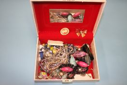 Jewellery box and contents, dog tag etc.