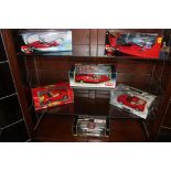 Six boxed models of Ferrari cars
