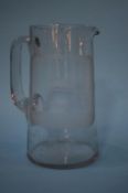 An Edwardian pit disaster etched glass, water jug 'West Stanley Colliery Disaster, 168 lives lost