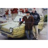 Autographs, David Jason and Nicholas Lyndhurst, 'Only Fools and Horses' (French Scene), framed