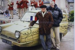 Autographs, David Jason and Nicholas Lyndhurst, 'Only Fools and Horses' (French Scene), framed