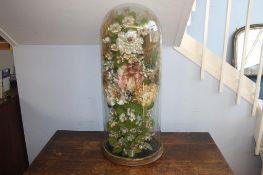 A very large Victorian glass dome, 79cm height, approx. 32cm diameter