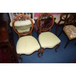 Pair of walnut single chairs