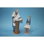 A Lladro group of a Rabbi and another of a young Jewish boy (2)