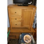 Small oak cabinet and a TV stand