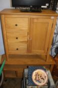 Small oak cabinet and a TV stand