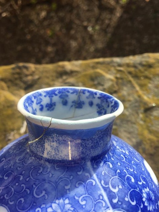 A pair of Chinese blue and white vases, decorated with figures, 17.5cm height and a tall blue and - Image 8 of 19