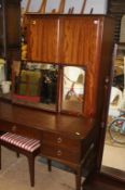 Stag wardrobe, dressing table and cheval mirror etc.