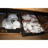 Three trays of china, various