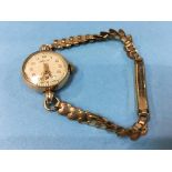 A ladies Accurist wristwatch, in 9ct gold case